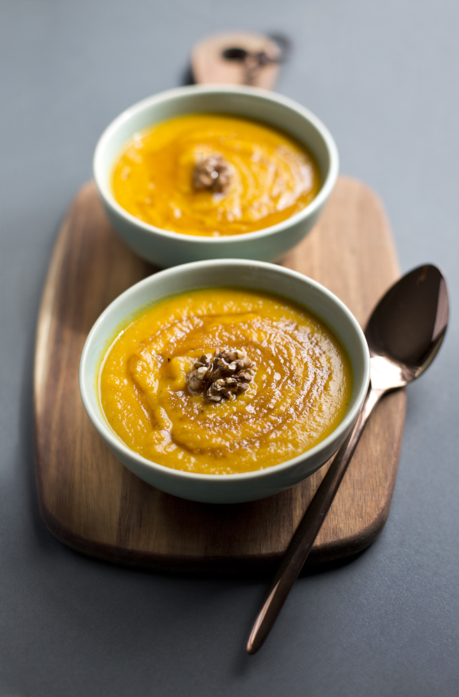 Pumpkin and Walnut Soup with maple syrup, Food photographer Liverpool, Manchester, London, birmingham