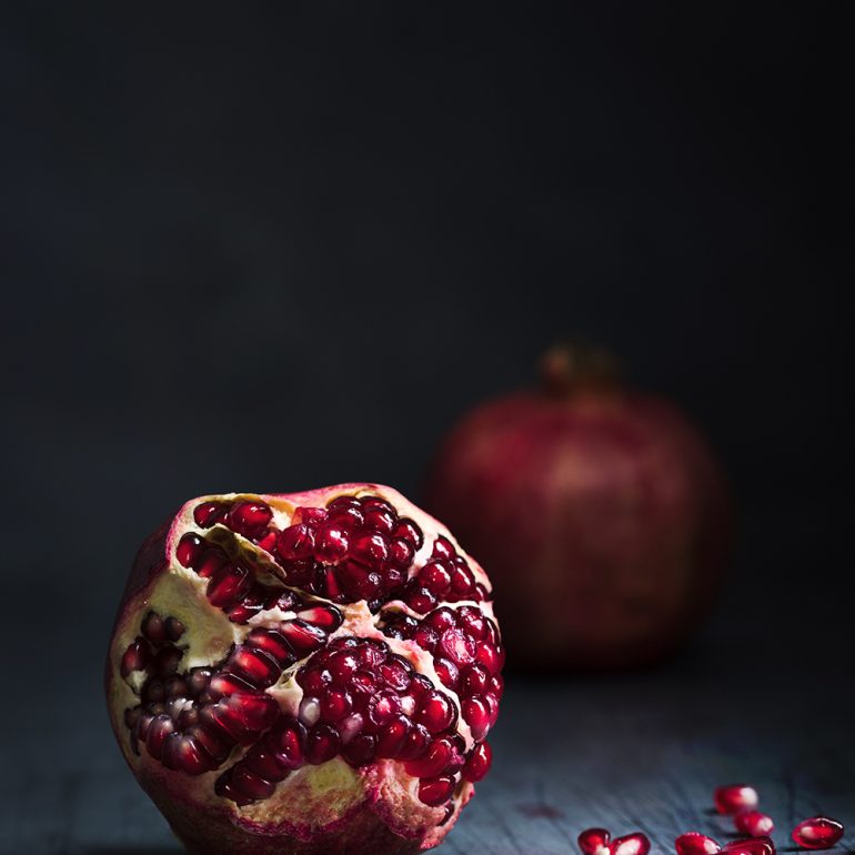 Dark food photography food photography Liverpool pomegranates