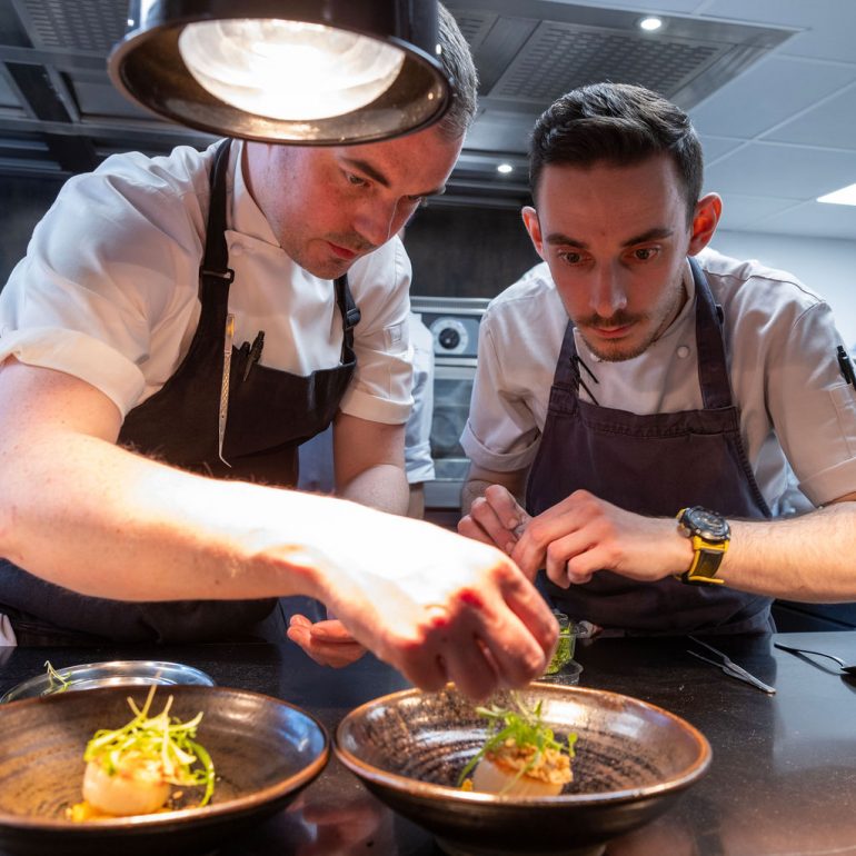 Food photography to mark a Culinary collaboration with Tim Allen Michelin Chef and Tom Parker Michelin Chef from The White Swan at Fence