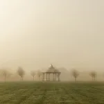 Foggy day, autumn morning in Victoria Park Southport Merseyside Photographer UK